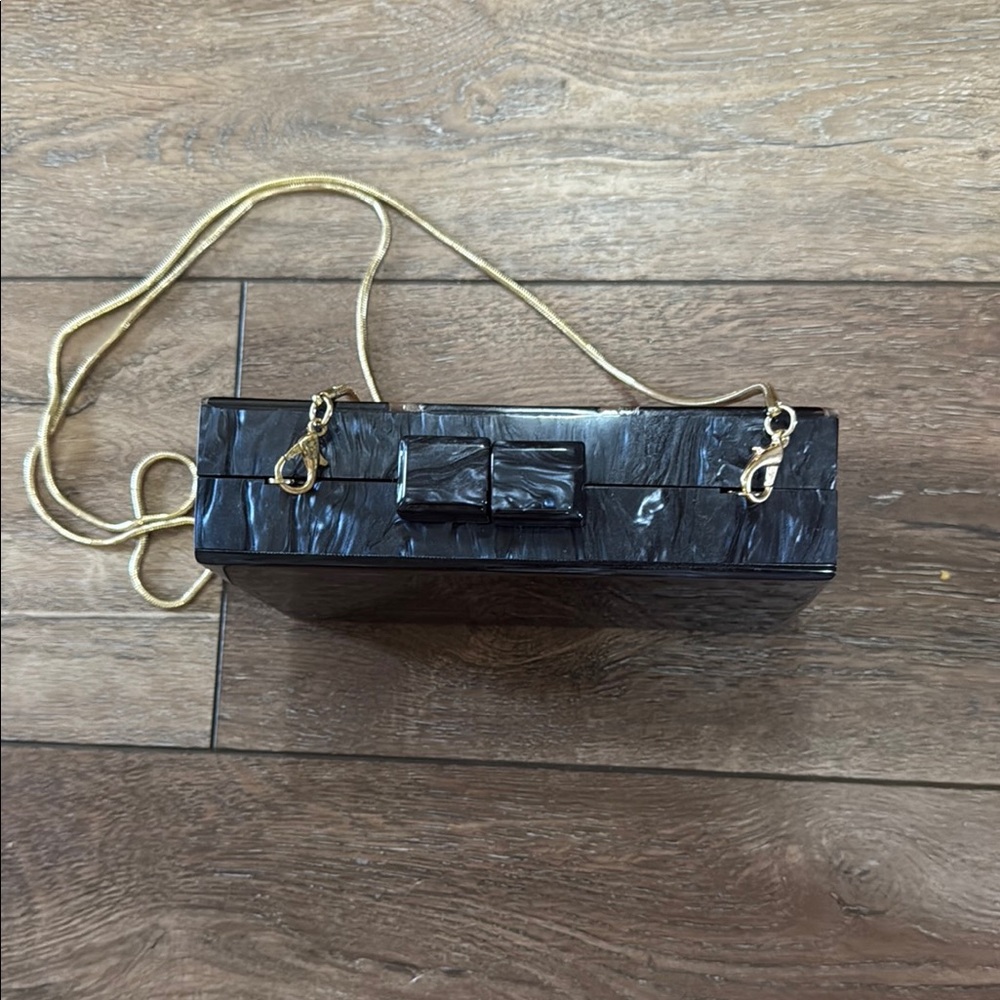 Geometric Clutch with Gold Accents - Picture 3 of 5